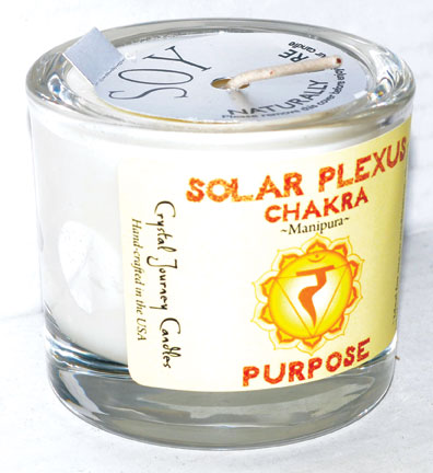 Solar chakra soy votive