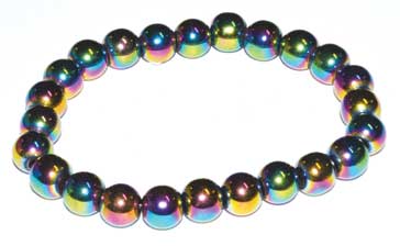 8mm Hematite, Rainbow