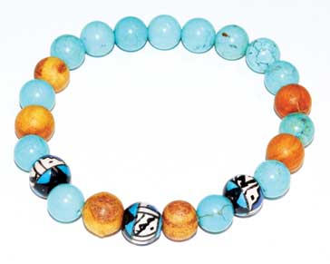 8mm Palo Santo Turquoise bracelet