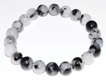 8mm Quartz, Black Rulated bracelet