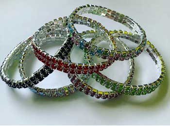 2 Line Crystal stretch bracelet various