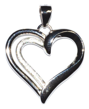 7/8" Heart sterling pendant