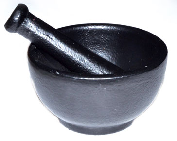 3 1/2" Cast Iron mortar and pestle set