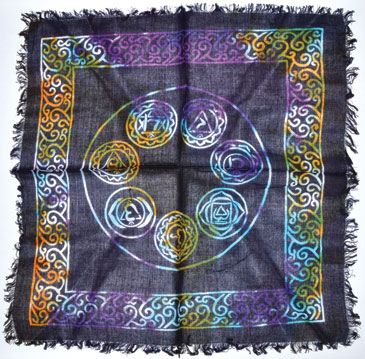 18"x18" 7 Chakra altar cloth