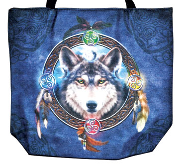 14" x 16" Wolf jute tote bag